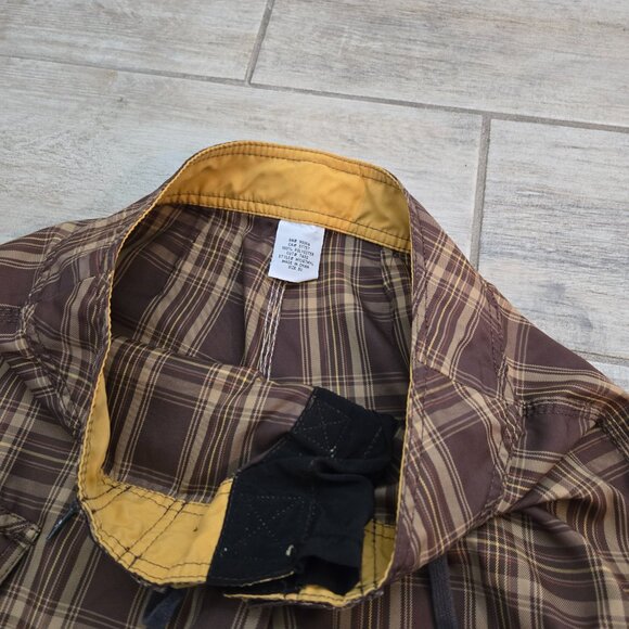 Billabong Scottish Plaid Long Cargo Board Shorts Lace Fly Metallic Logo Surf 30 - Picture 4 of 6